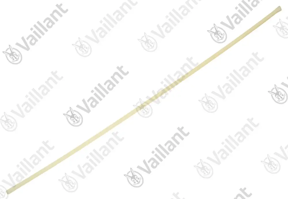 Vaillant Rohr in hellem Farbton, lang und schmal, auf weißem Hintergrund abgebildet.